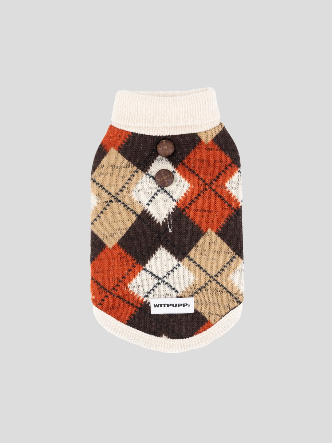 Turtleneck Pattern Knit_Argyle (Limited Fabric)