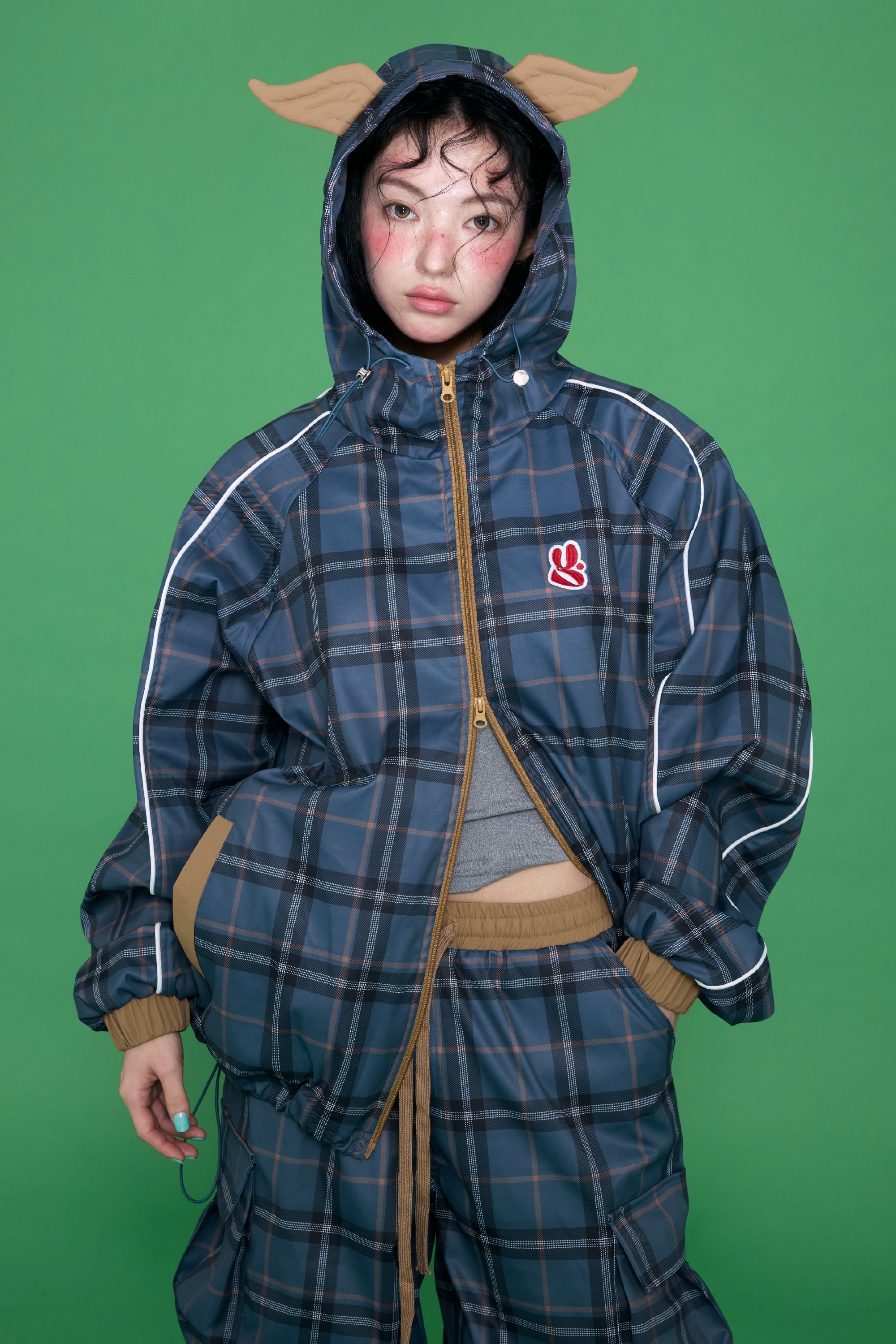 [9/18 순차출고] Wing Mix Check Windbreaker