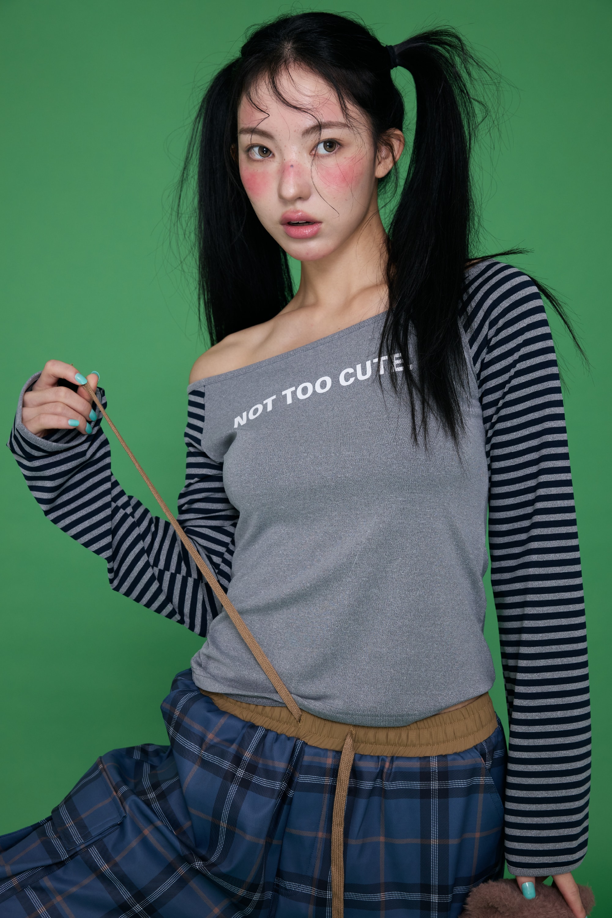 Stripe Sleeve T Gray
