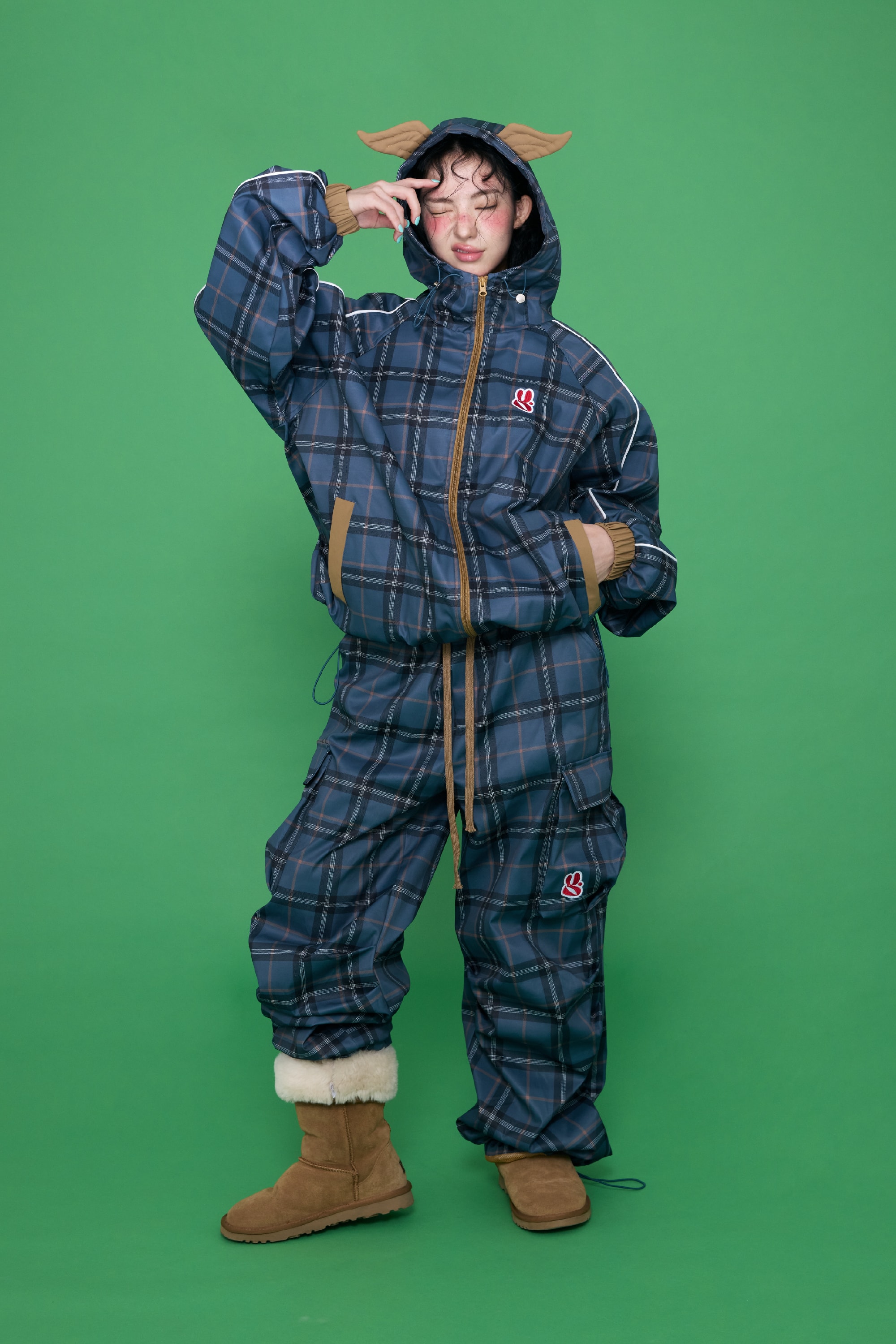 [9/18 순차출고] Wing Mix Check Windbreaker