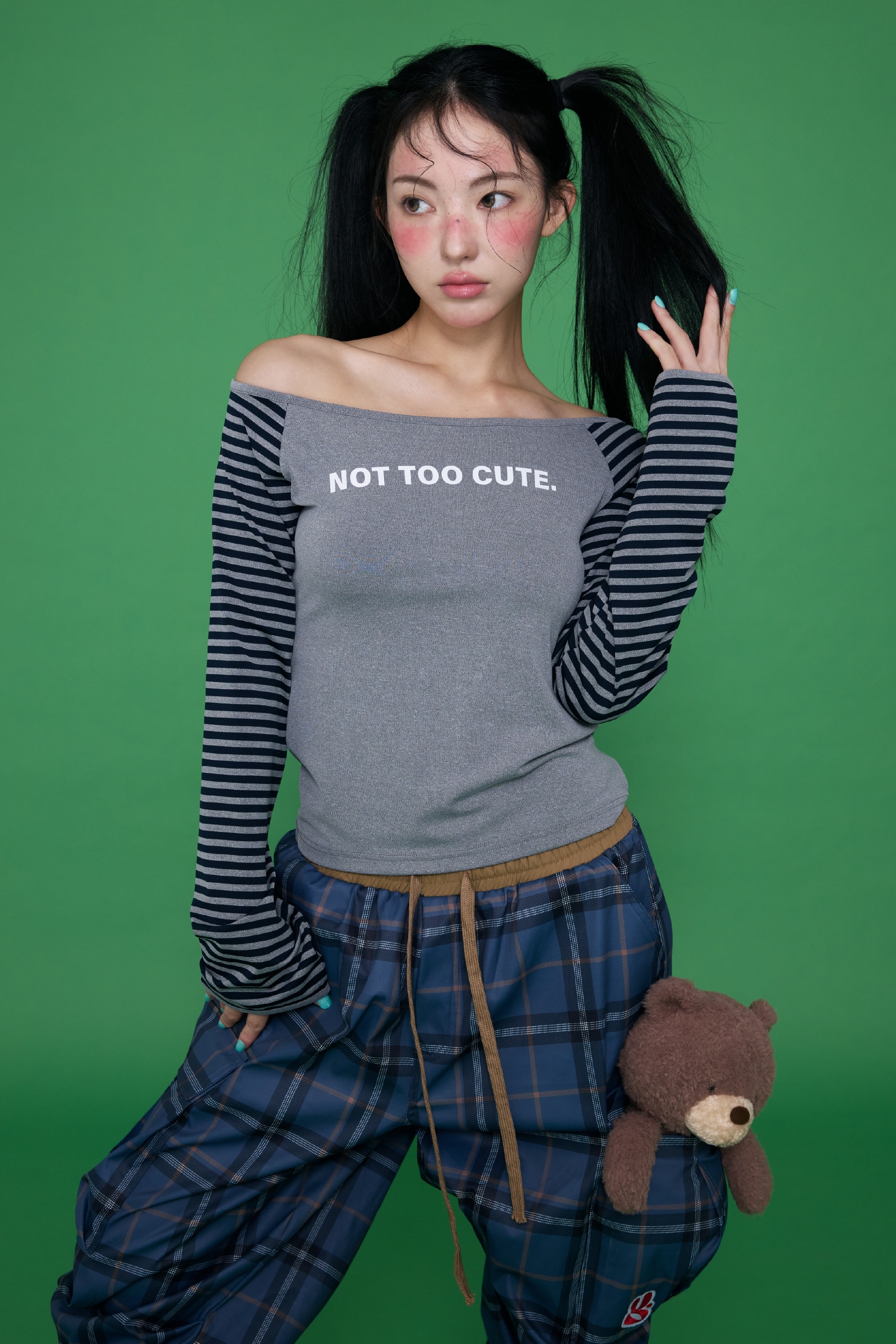 Stripe Sleeve T Gray
