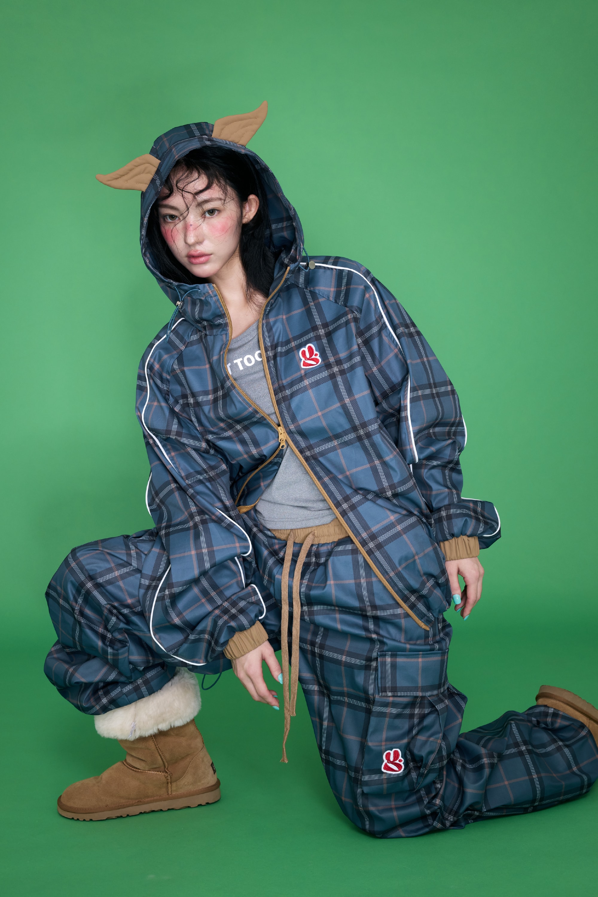 [9/18 순차출고] Mix Check Cargo Pants