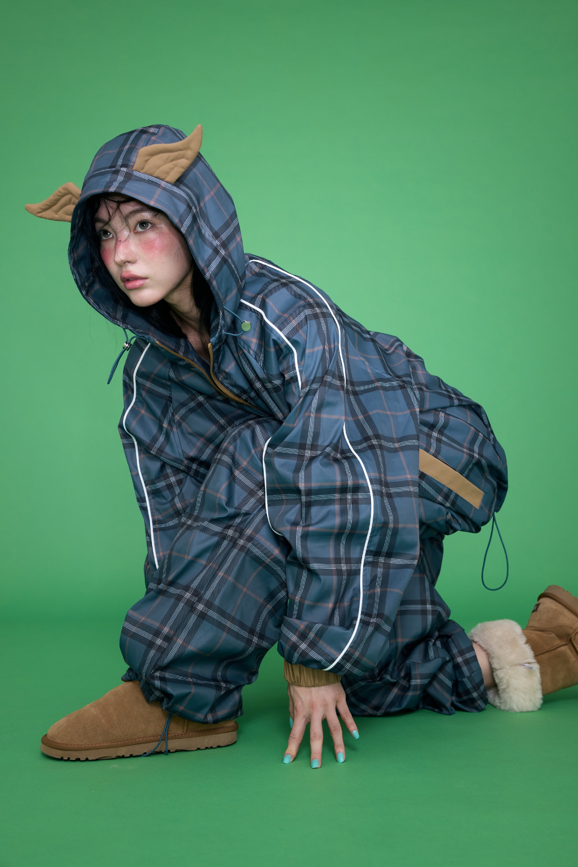 [9/18 순차출고] Wing Mix Check Windbreaker