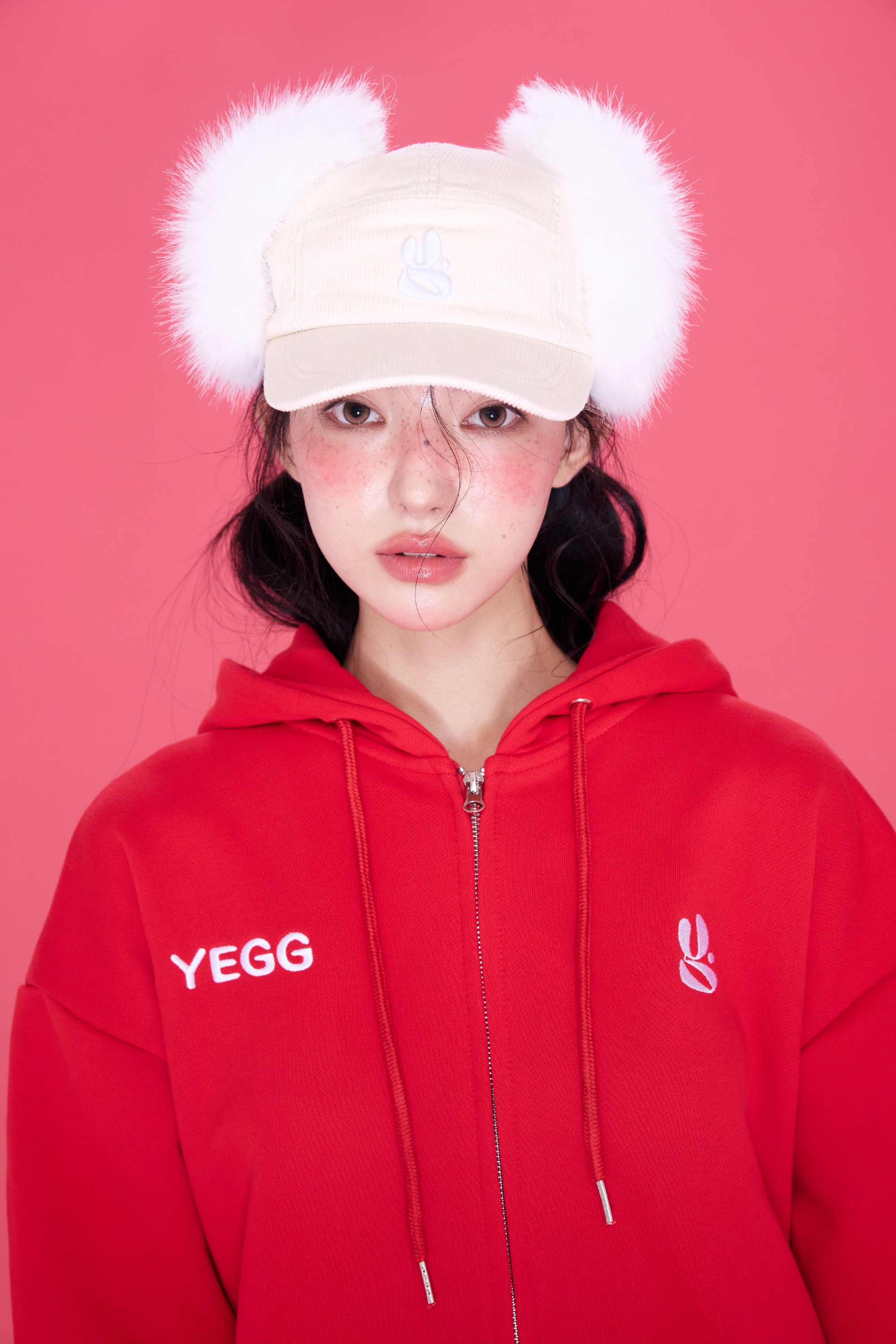 Twist fur cap Ivory