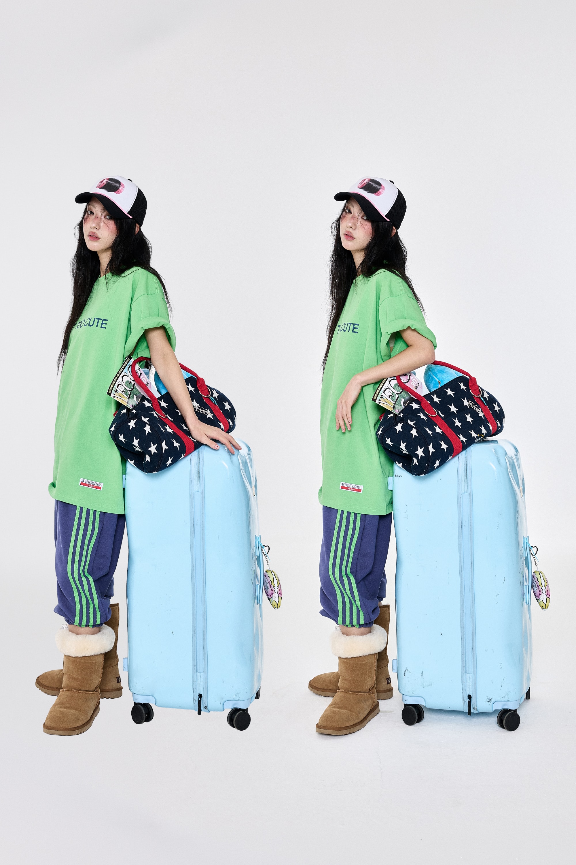 4 Line Jogger Bluegreen