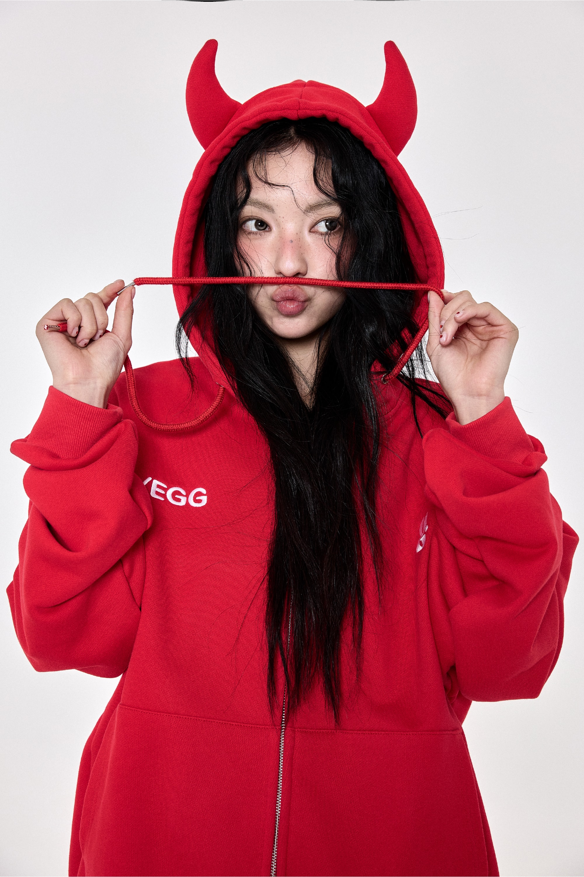 [BASIC]Devil Hoodie Red