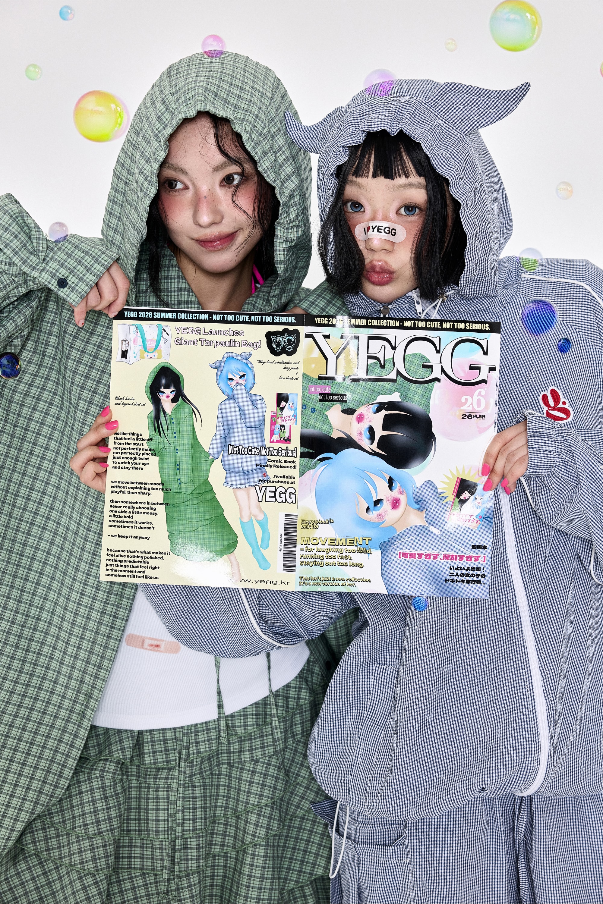 Check Hoodie Shirt Green