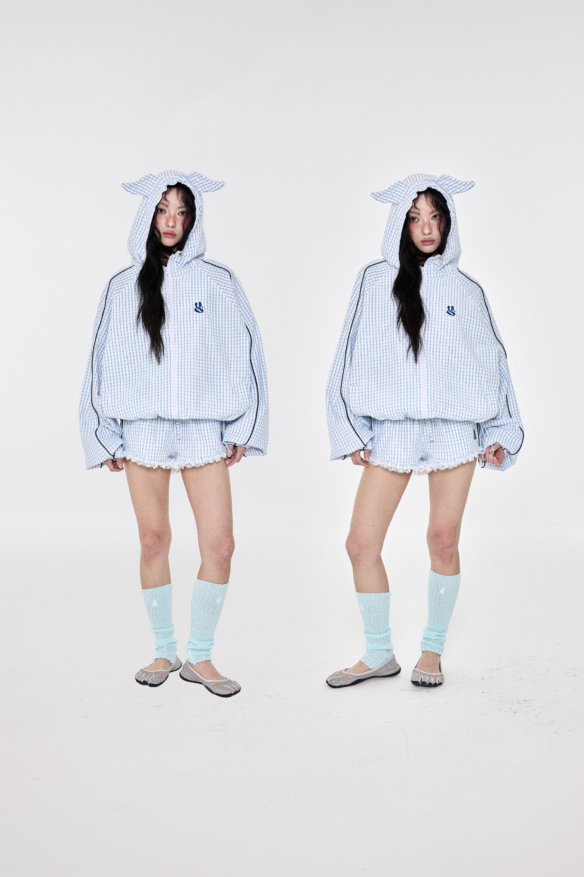 Check Shorts Skyblue