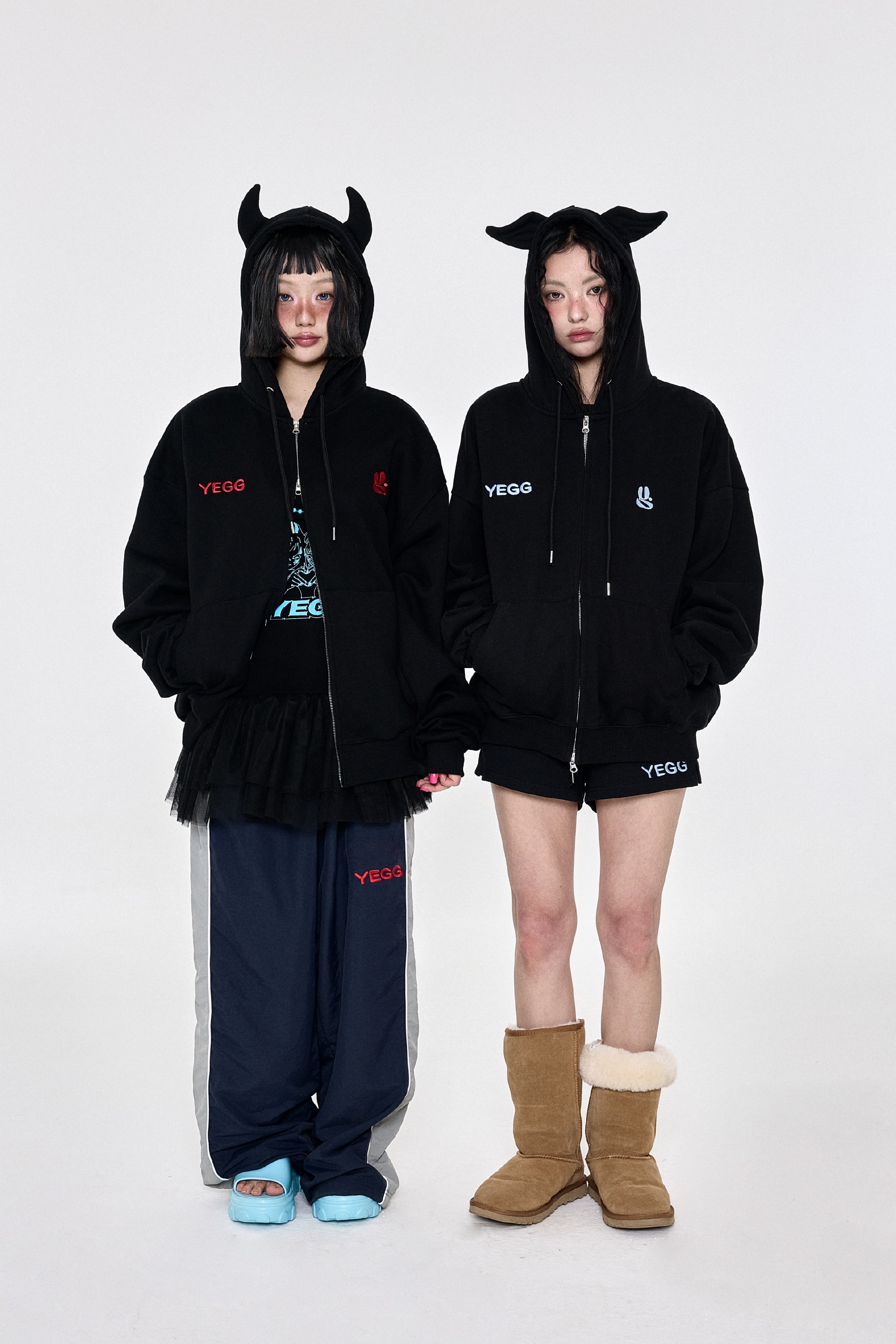 [BASIC]Devil Hoodie Black