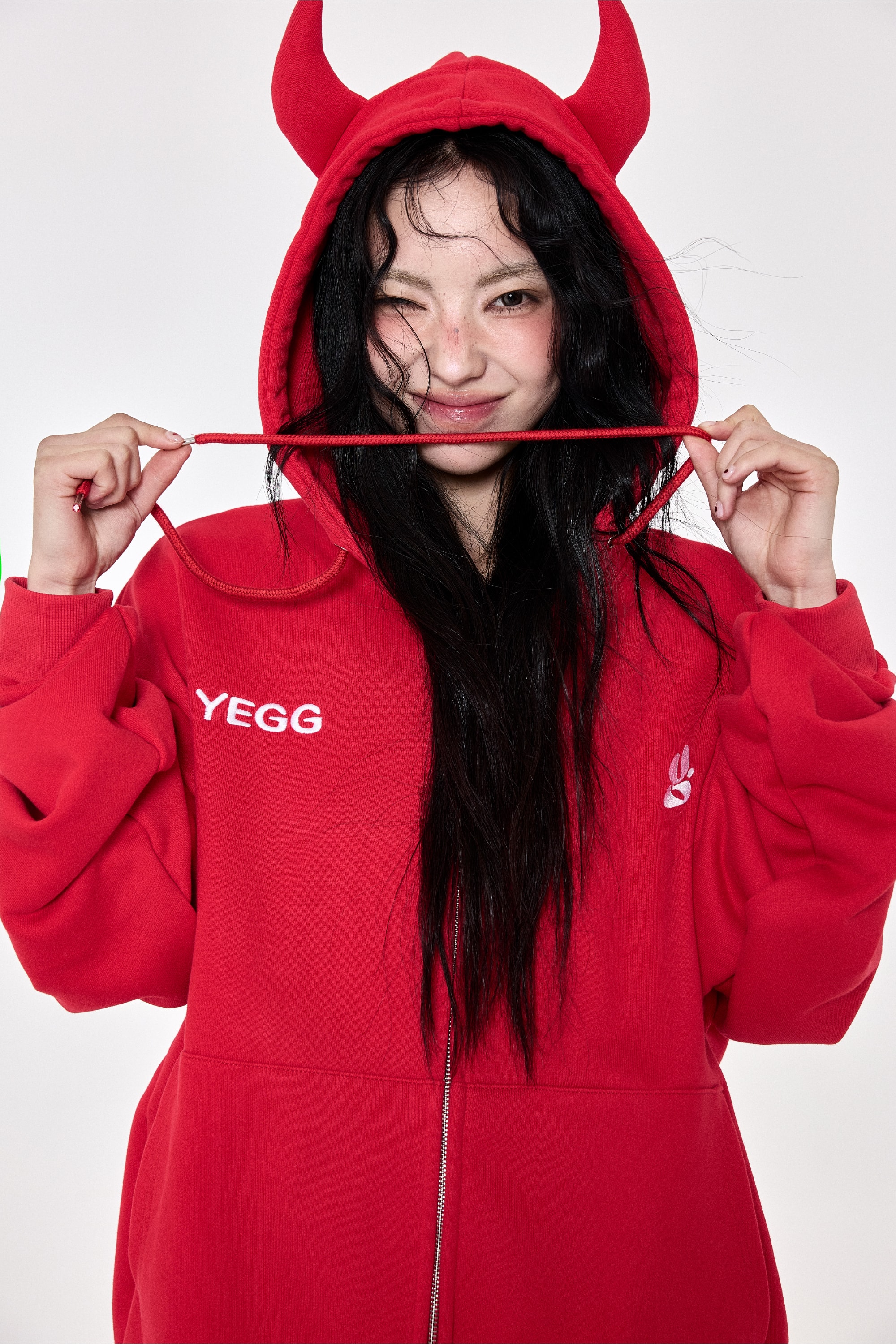 [BASIC]Devil Hoodie Red