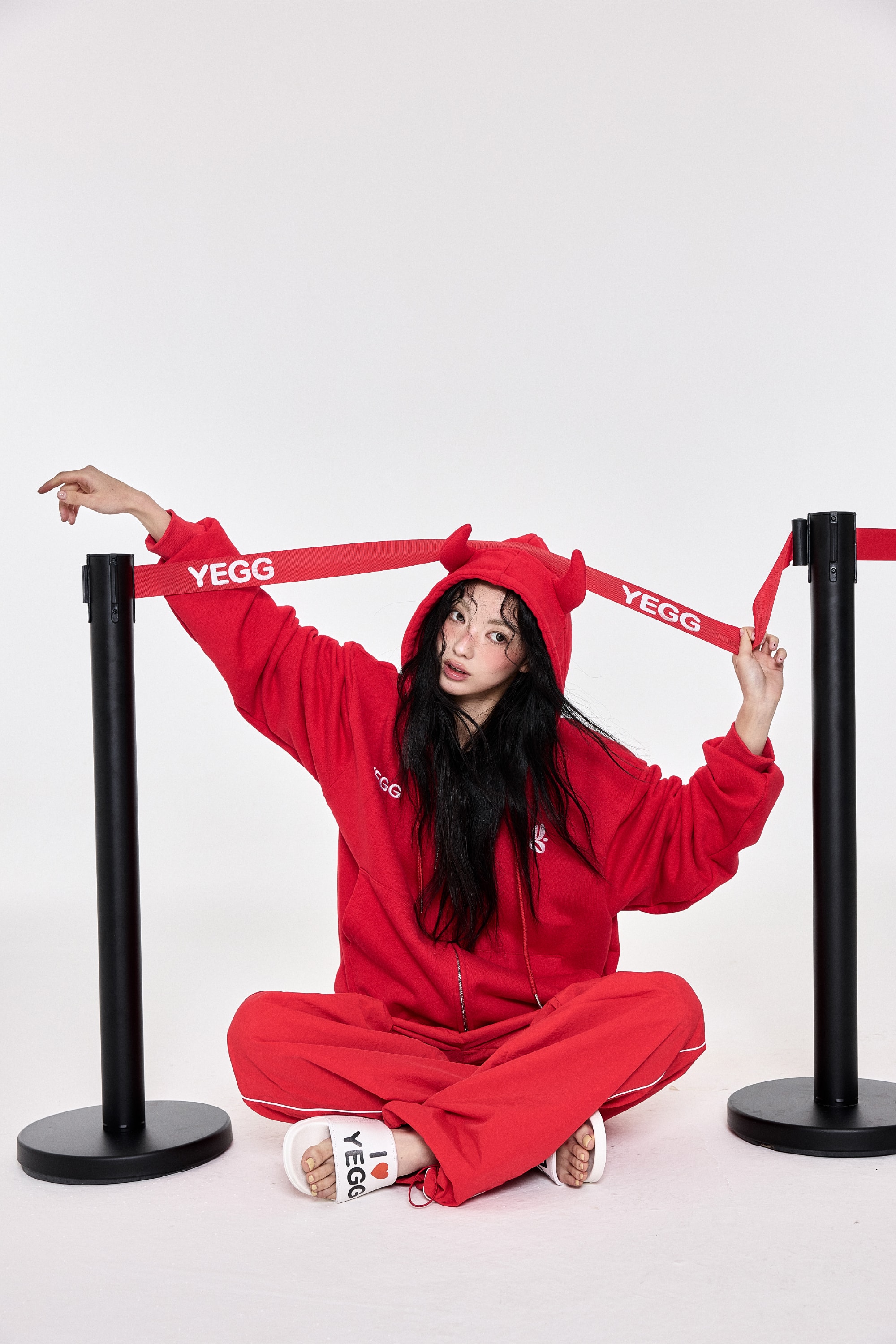 [BASIC]Devil Hoodie Red