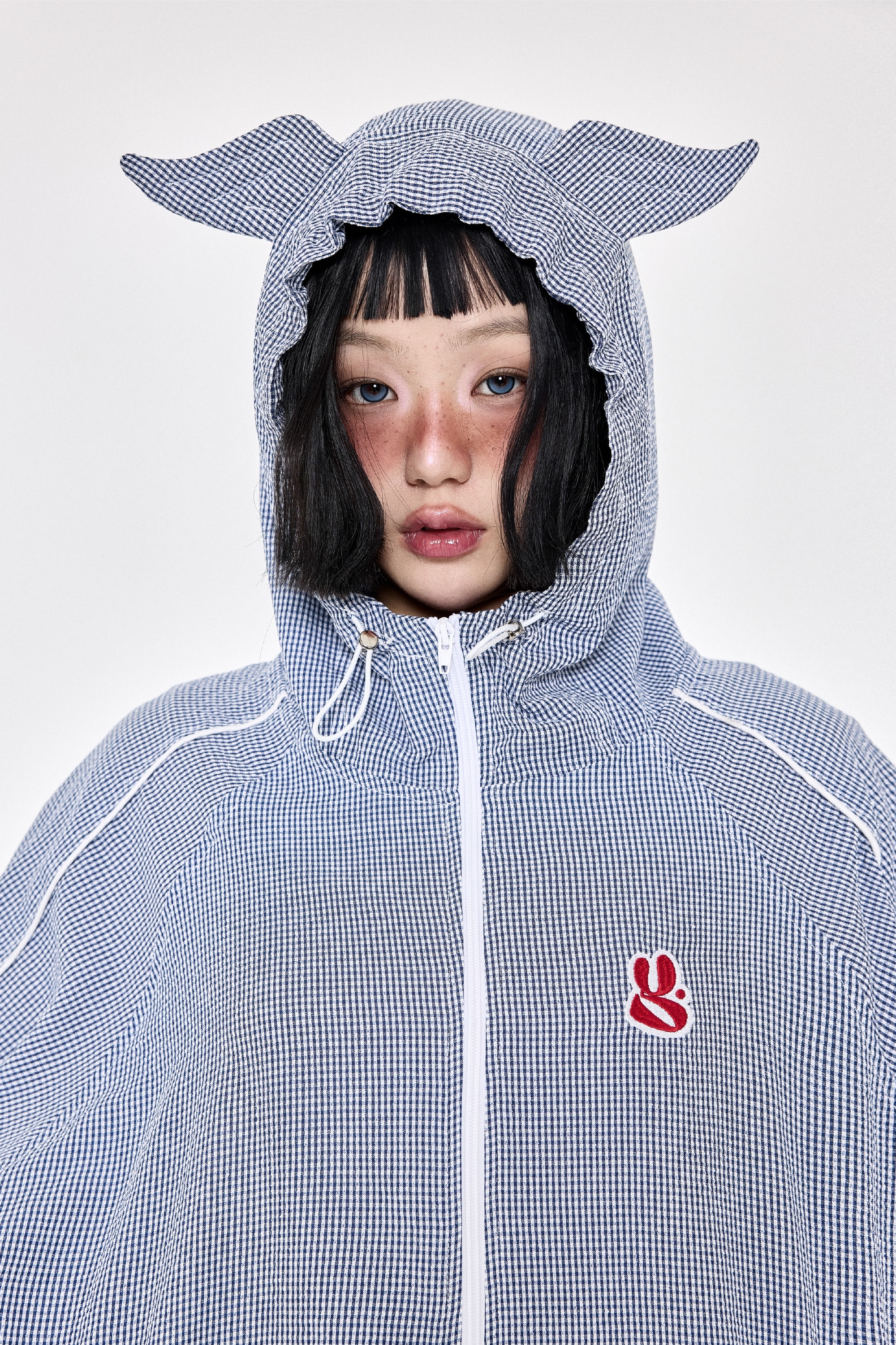 Wing Check Windbreaker Navy