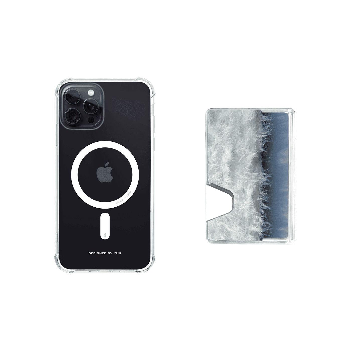 white fur magsafe set