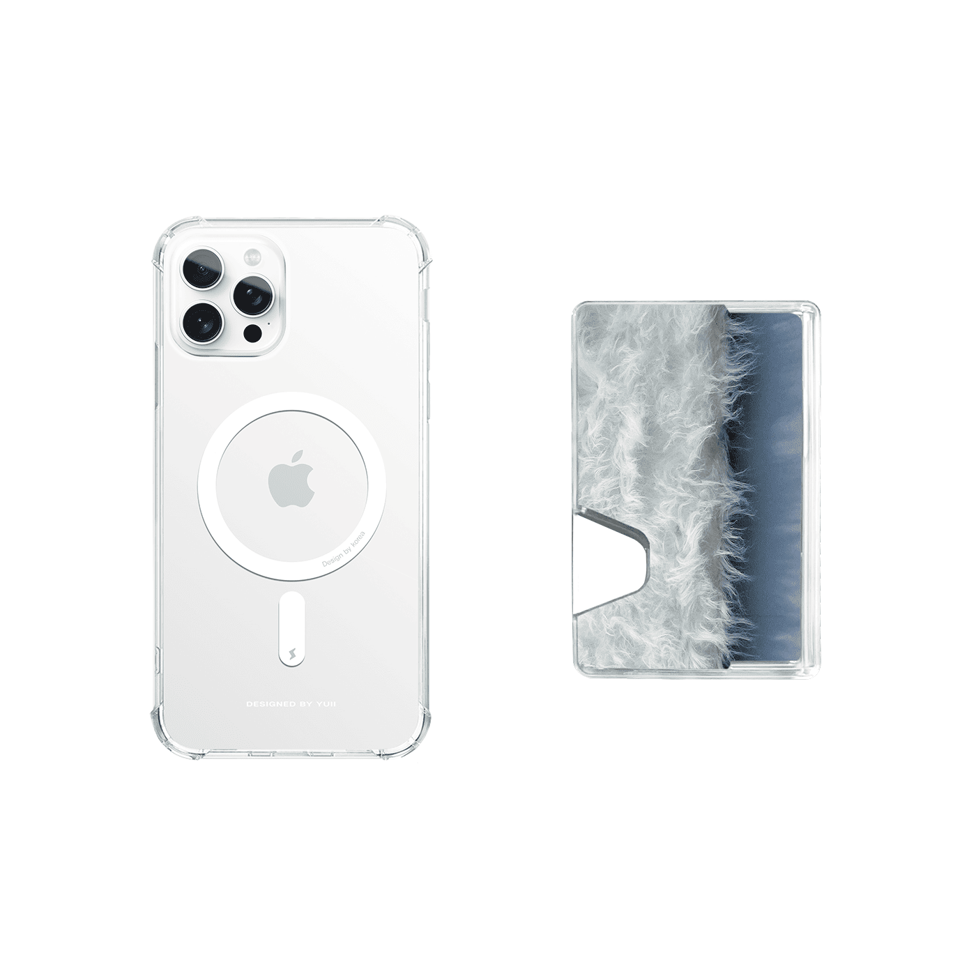 white fur magsafe set